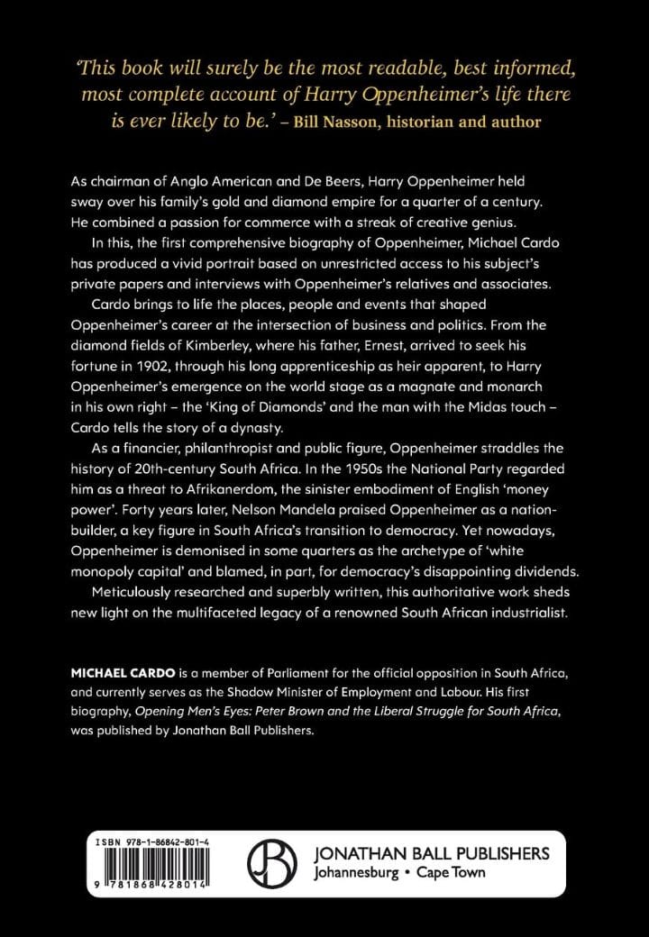Harry Oppenheimer Diamonds, Gold and Dynasty-back Harry Oppenheimer Diamonds, Gold and Dynasty-back